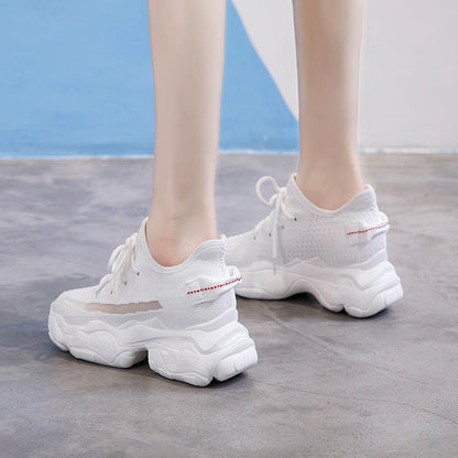 Flying knit sports high heels - Convenient store