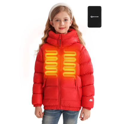 Antarctica Gear Kid Heated Jacket with 12V/5A 10000 mAh Battery Pack Winter Coat for Boys Girls Heated Coat