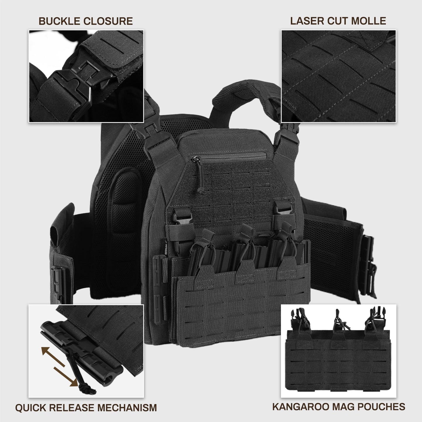 Votagoo 1000D Nylon Military Vest Quick Release Y014 Tactical Vest
