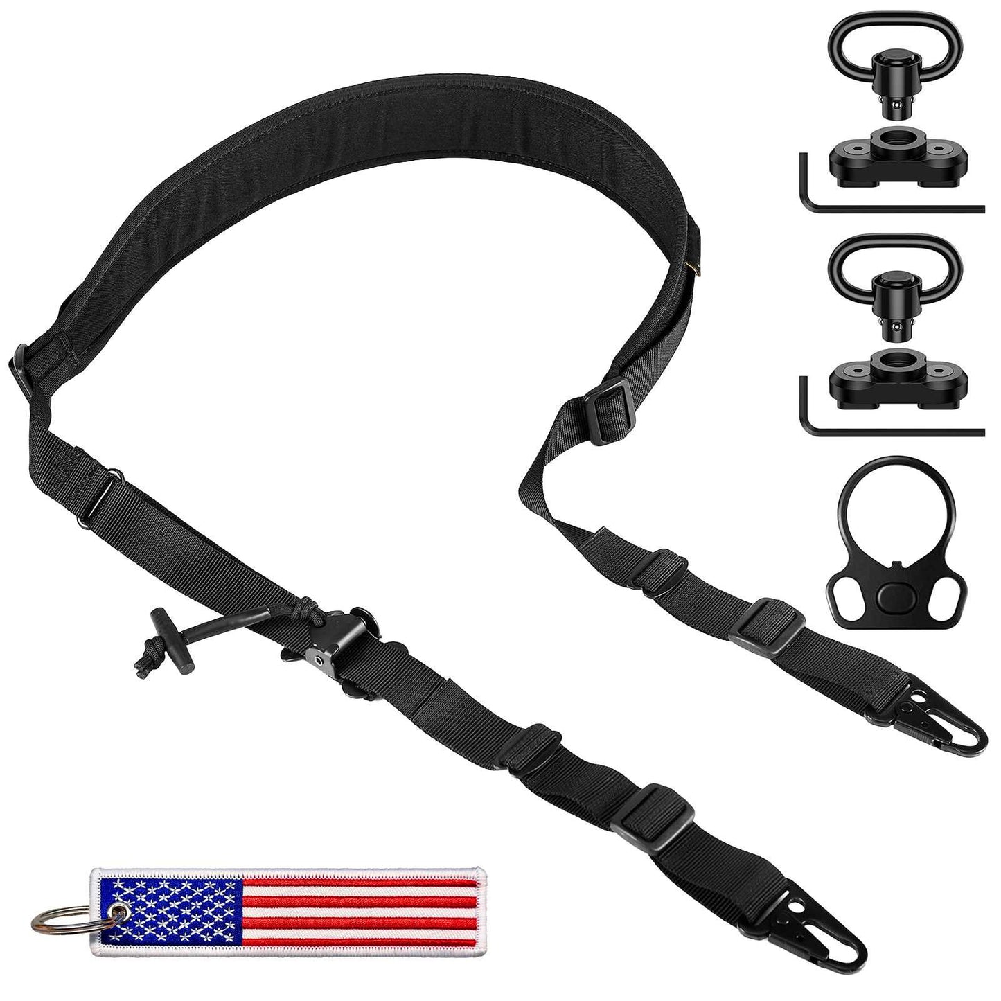 Votagoo Tactical 2 Point Sling, Quick Adjust Gun Sling with HK Hook