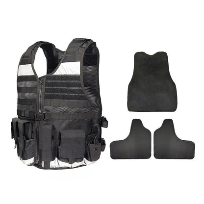 Stab-resistant reflective MOLLE system onboard safety vest