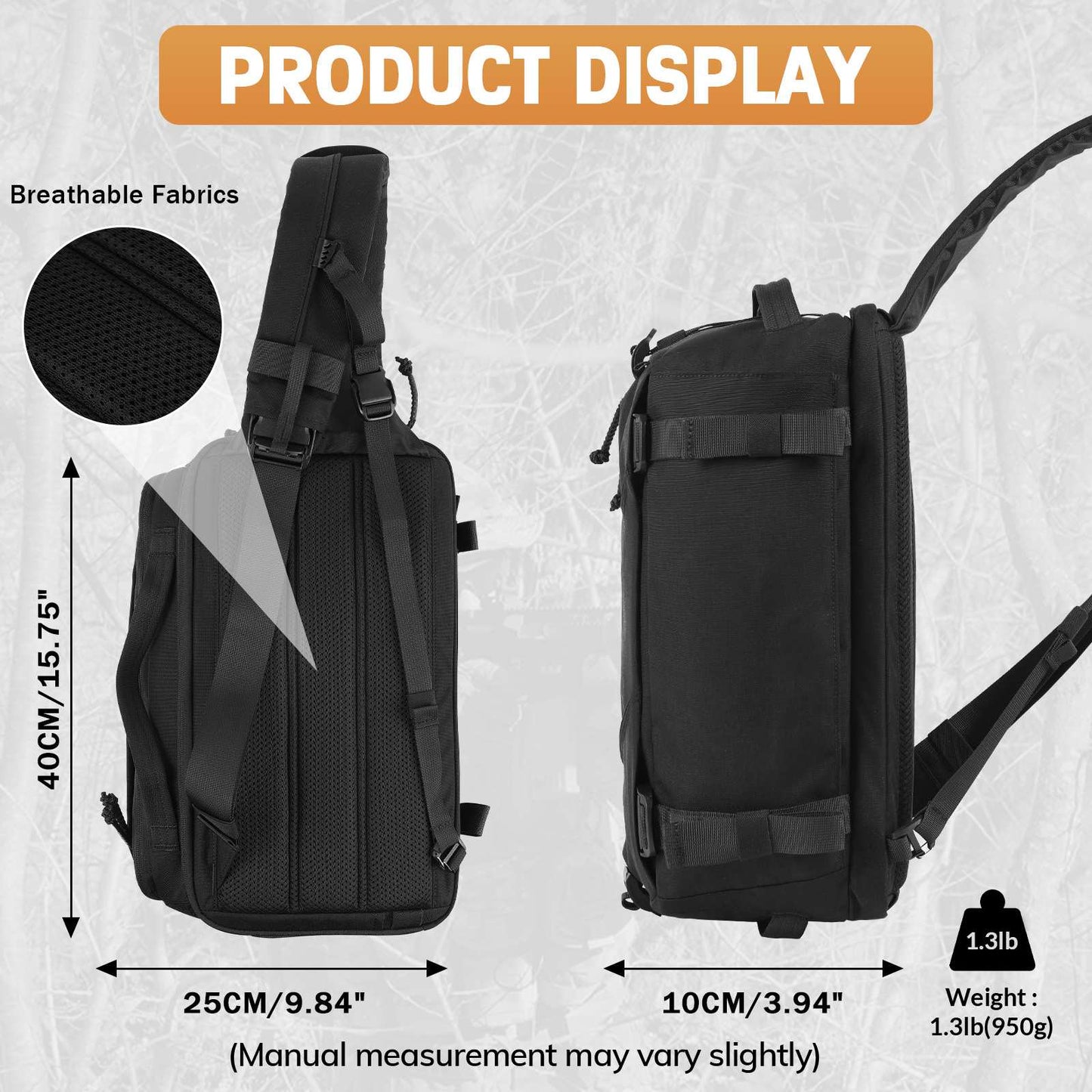 Votagoo Outdoor 13L Tactical Sling Bag 500D Nylon Military Shoulder Pouches
