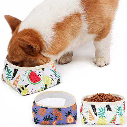 Waterproof And Easy To Clean Washable Dog Food Bowl Foldable Convenient store