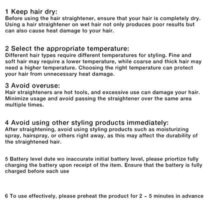 S7 Portable Cordless Hair Straightening Brush With LED Display - Lightweight Mini Negative Ion Hot Brush, USB Rechargeable Women's Travel Essentials Gift, Scald Protection - Convenient store