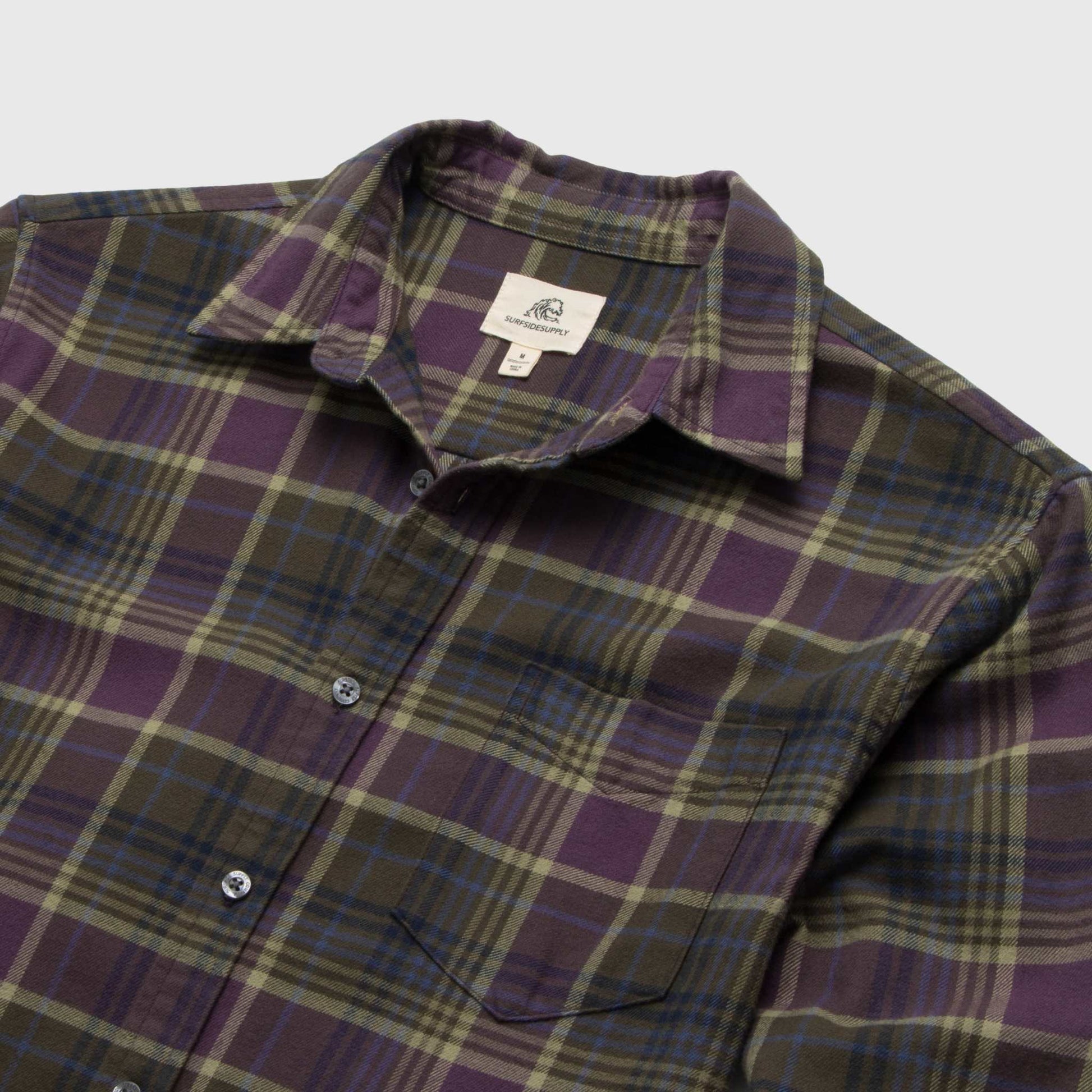 Brian Flannel Plaid Shirt - Grape Combo - Convenient store