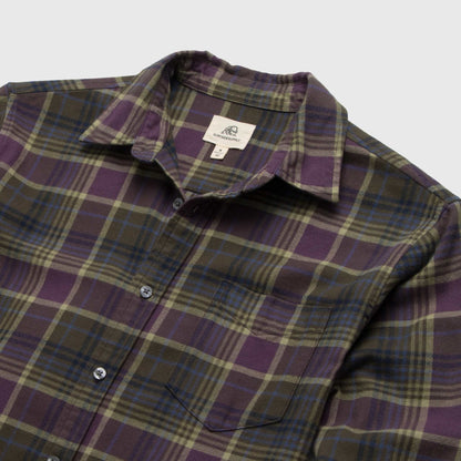 Brian Flannel Plaid Shirt - Grape Combo - Convenient store