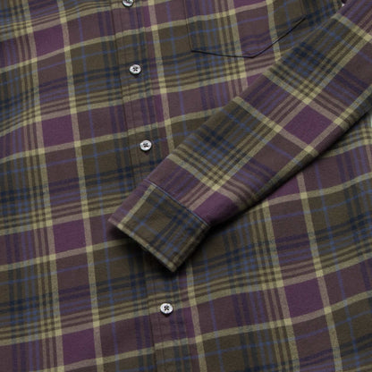 Brian Flannel Plaid Shirt - Grape Combo - Convenient store