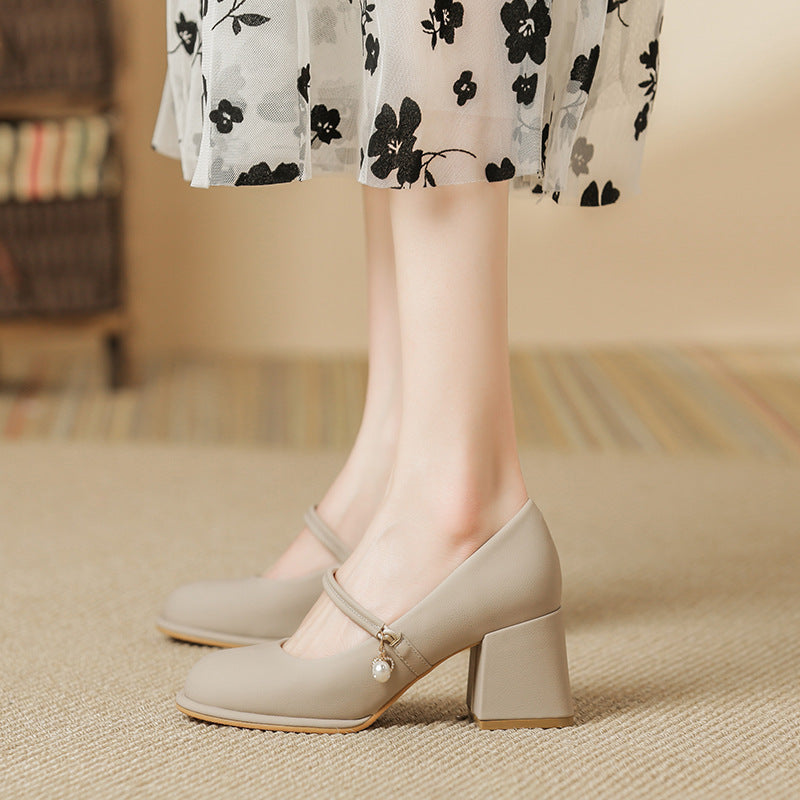 With Chunky Heel High Heels - Convenient store