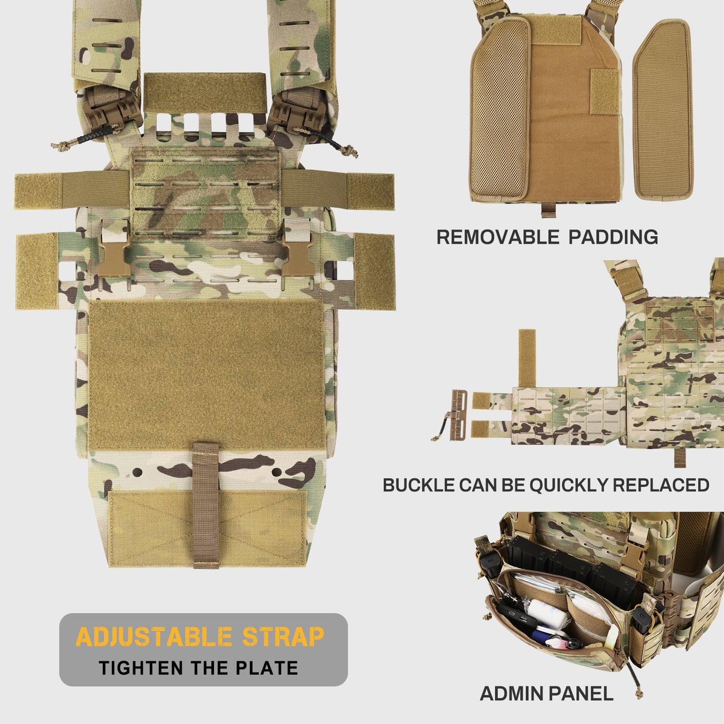 [NEW] VOTAGOO 037 Adjustable Tactical Vest with Admin Drop Pouch