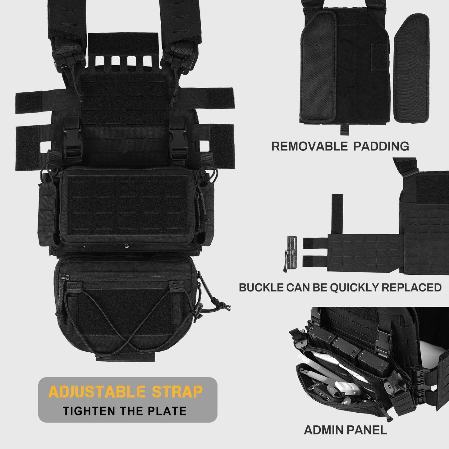 [NEW] VOTAGOO 037 Adjustable Tactical Vest with Admin Drop Pouch