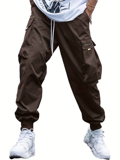 Multi-pocket Cargo Pants Men's Casual Hip-Hop Drawstring Trousers Outdoor Streetwear Sports Pant
