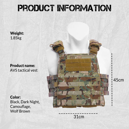 Votagoo AVS Tactical Plate Carrier Quick Release Chaleco Tactico Military Vest