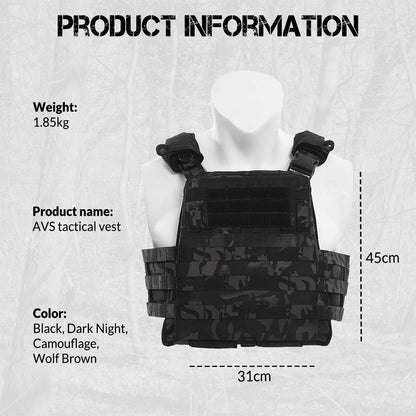 Votagoo AVS Tactical Plate Carrier Quick Release Chaleco Tactico Military Vest