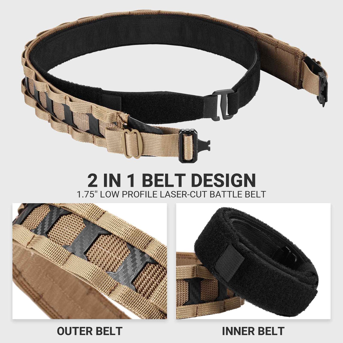 1.75'' MOLLE Battle Belt with Quick Release Buckle