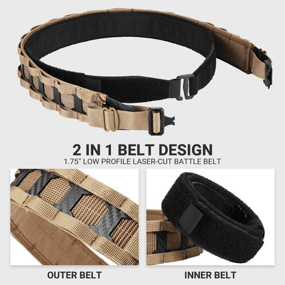 1.75'' MOLLE Battle Belt with Quick Release Buckle