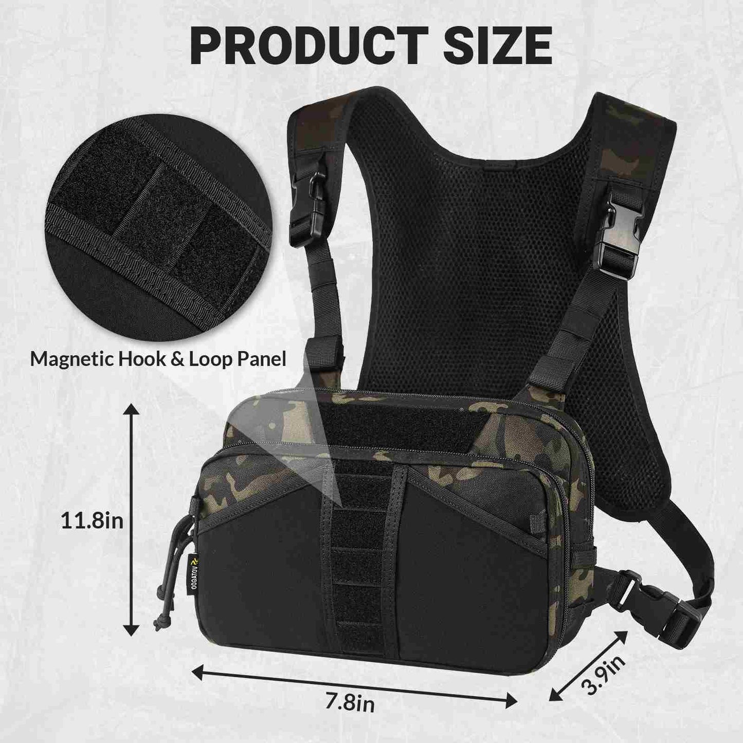 Votagoo Fishing Chest Pack, Fly Fishing Bag for Men and Women, Tackle and Fly Boxes Storage Pack, Hunting Binocular Pack