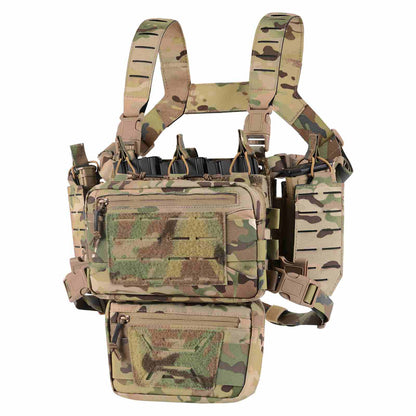 Votagoo Tactical Chest Rig，Molle Modular Micro Fight Chest Rigs Adjustable&Detachable with 5.56/7.62 Magazine Pouch