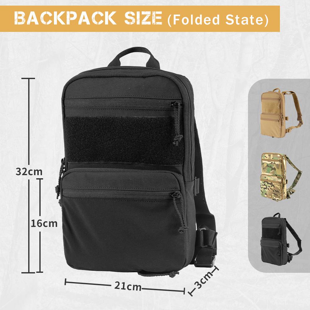 Votagoo D3 Flat Pack 2.0 Tactical Expandable Backpack Multi-purposed MOLLE Pack Camo