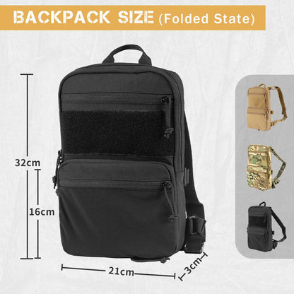 Votagoo D3 Flat Pack 2.0 Tactical Expandable Backpack Multi-purposed MOLLE Pack Camo