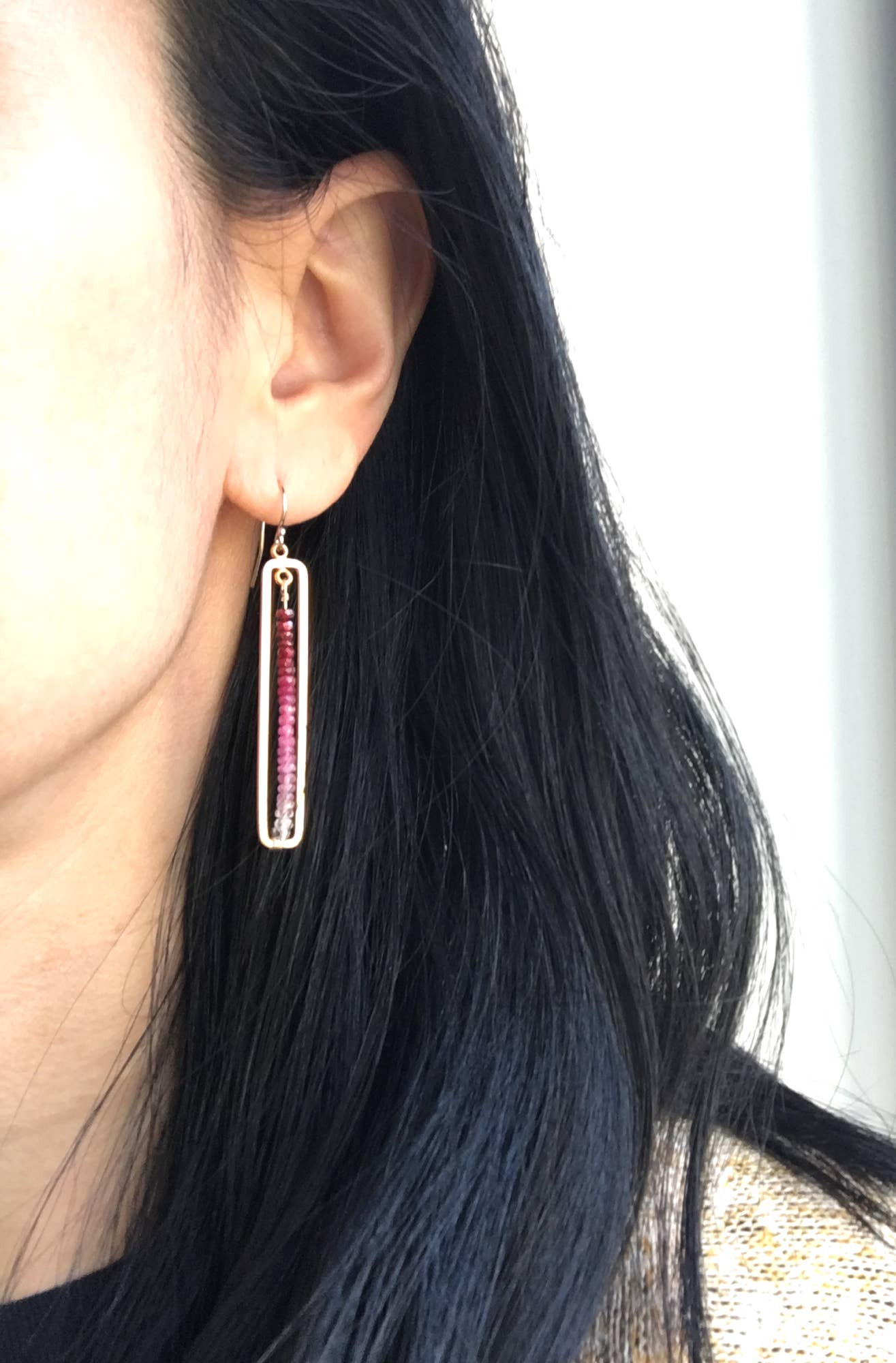 Ruby Bar Earrings