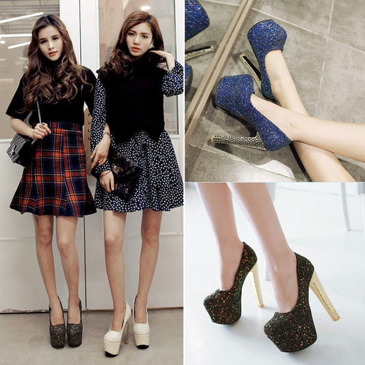 Super high stiletto platform high heels - Convenient store