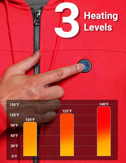 ANTARCTICA GEAR Heated Hoodie Sweater for Men with 12V 20000mAh Battery Pack