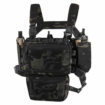 Votagoo Tactical Chest Rig，Molle Modular Micro Fight Chest Rigs Adjustable&Detachable with 5.56/7.62 Magazine Pouch