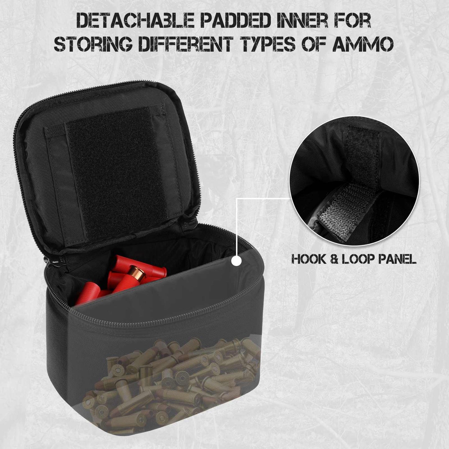 Tactical Ammo Bag, Ammos Transportation Bag for Pistol Rifle and Shotgun Range
