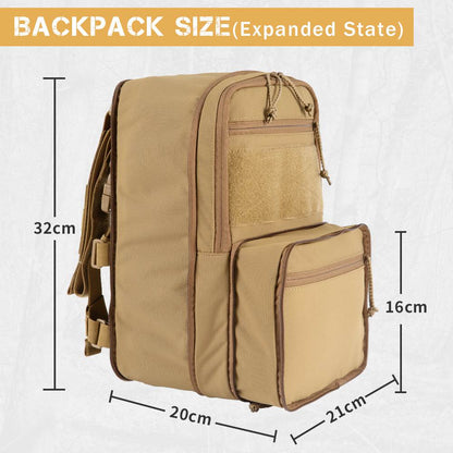 Votagoo D3 Flat Pack 2.0 Tactical Expandable Backpack Multi-purposed MOLLE Pack Camo