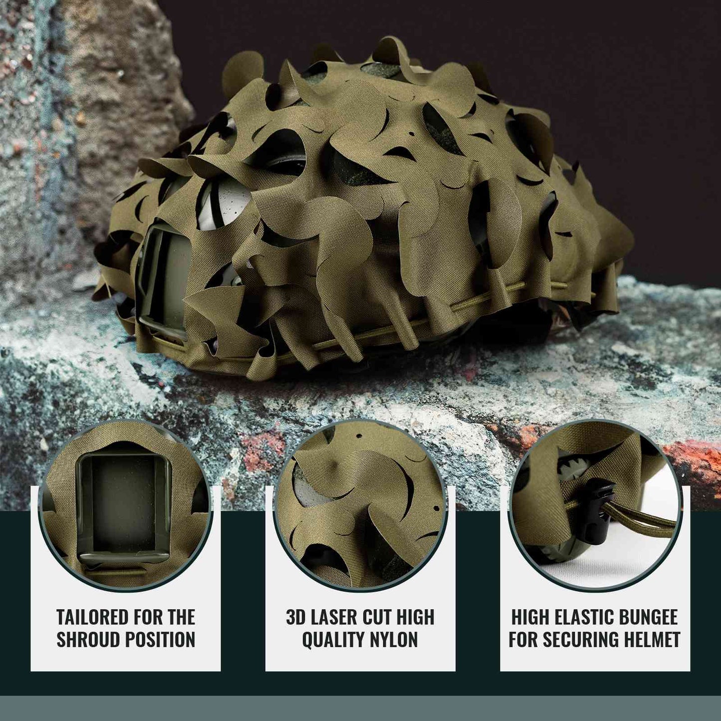 Votagoo Helmet Cover Combo, Tactical Helmet Cover for Fast Helmet