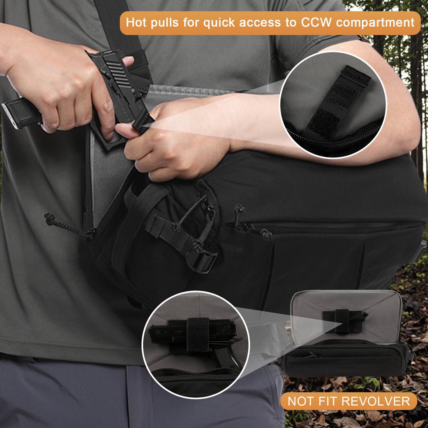 Votagoo Outdoor 13L Tactical Sling Bag 500D Nylon Military Shoulder Pouches