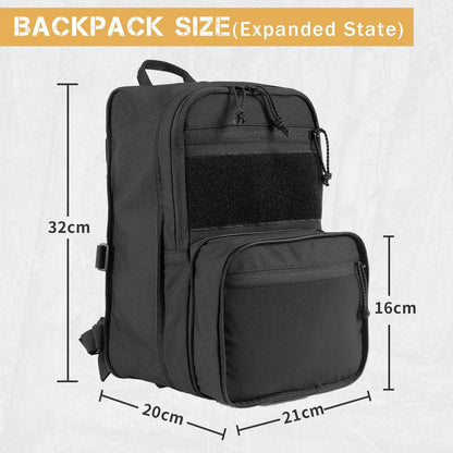 Votagoo D3 Flat Pack 2.0 Tactical Expandable Backpack Multi-purposed MOLLE Pack Camo