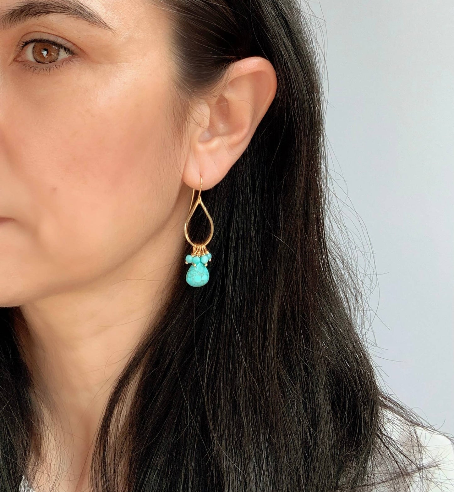 Turquoise Teardrop Earrings | Blue Green Earrings