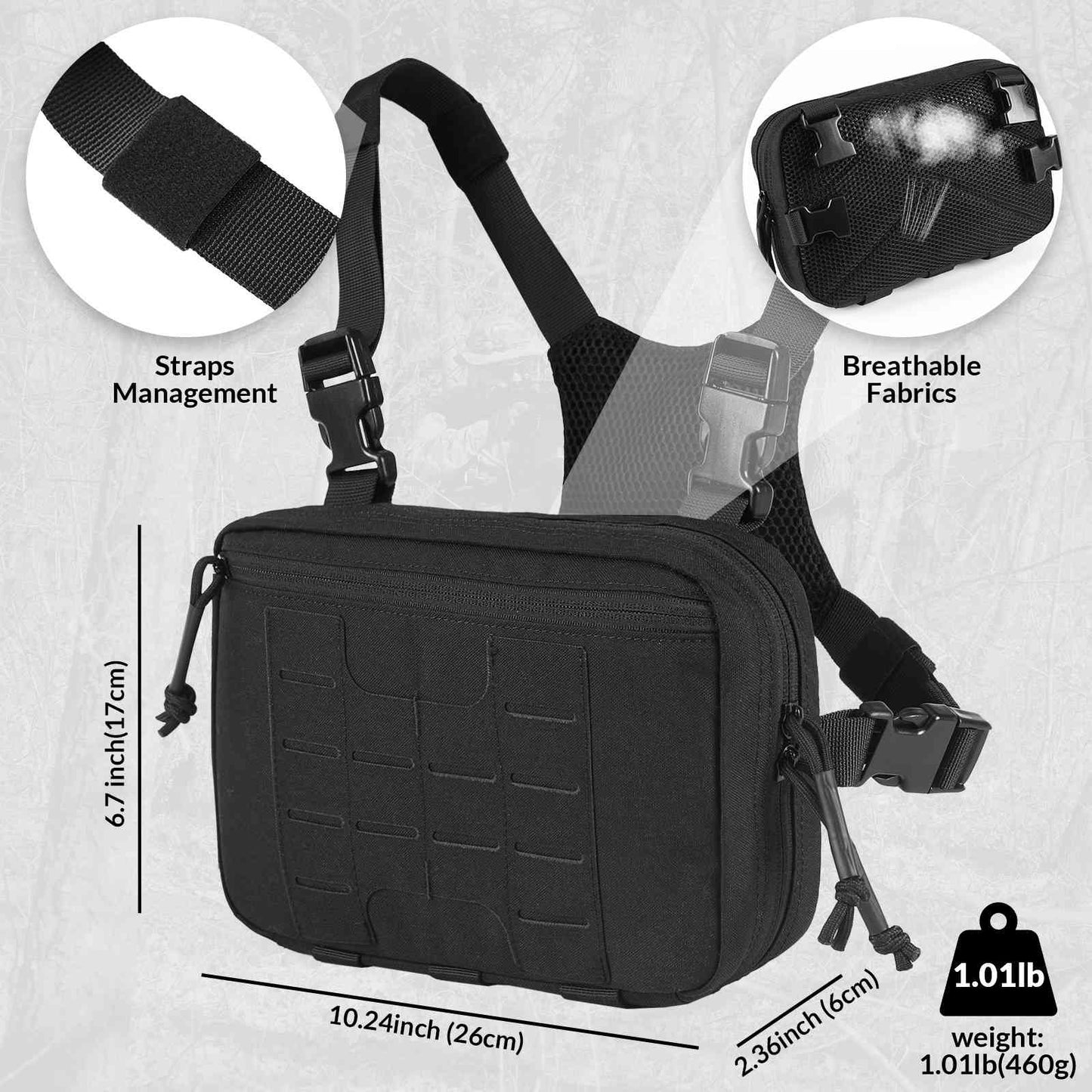 Votagoo Tactical Chest Pack 2L Utility Molle Chest Rig CCW Chest Pouch