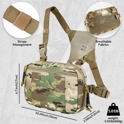Votagoo Tactical Chest Pack 2L Utility Molle Chest Rig CCW Chest Pouch