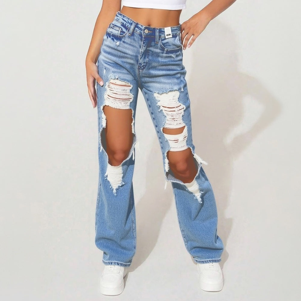Women's High-Waist Jeans, Straight-Leg