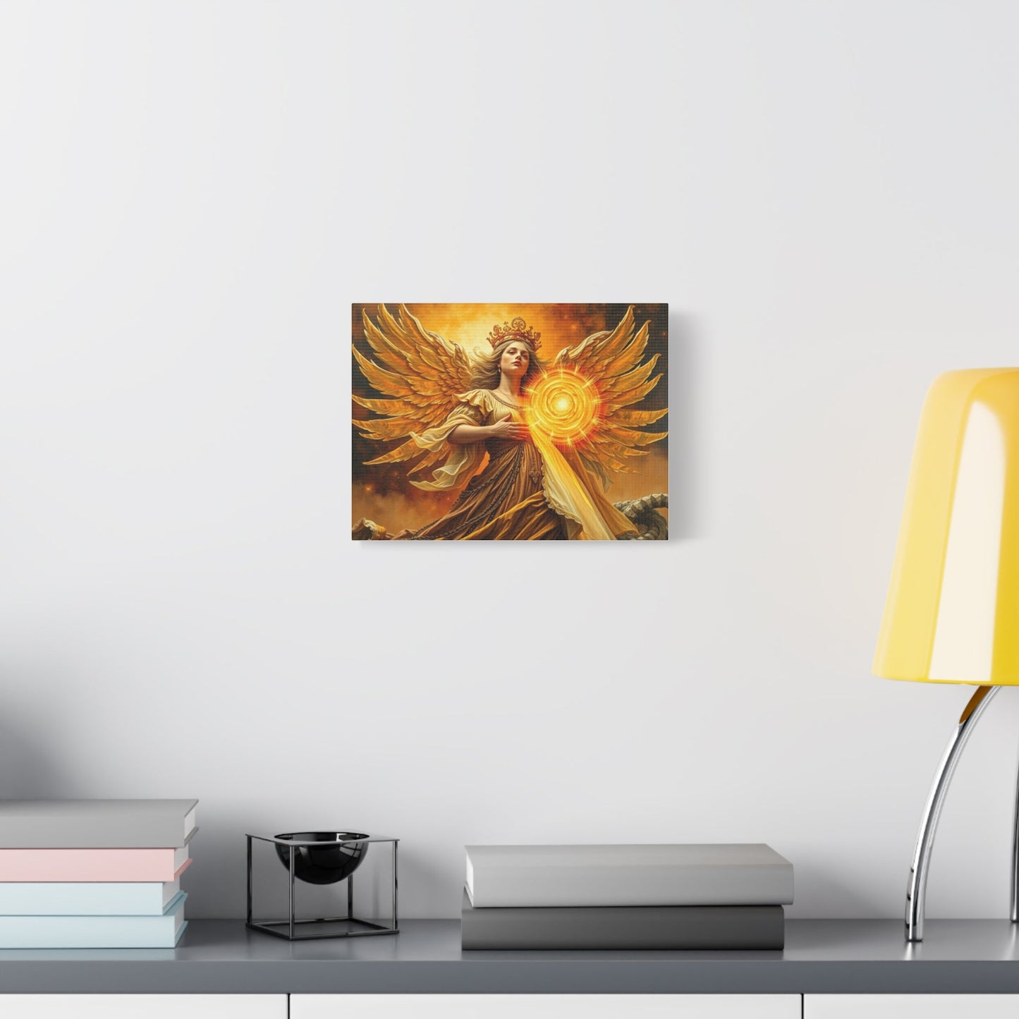 Divine Guardian Canvas Art, Inspirational Wall Decor, Angel Artwork, Spiritual Gift, Home Decoration, Religious Art