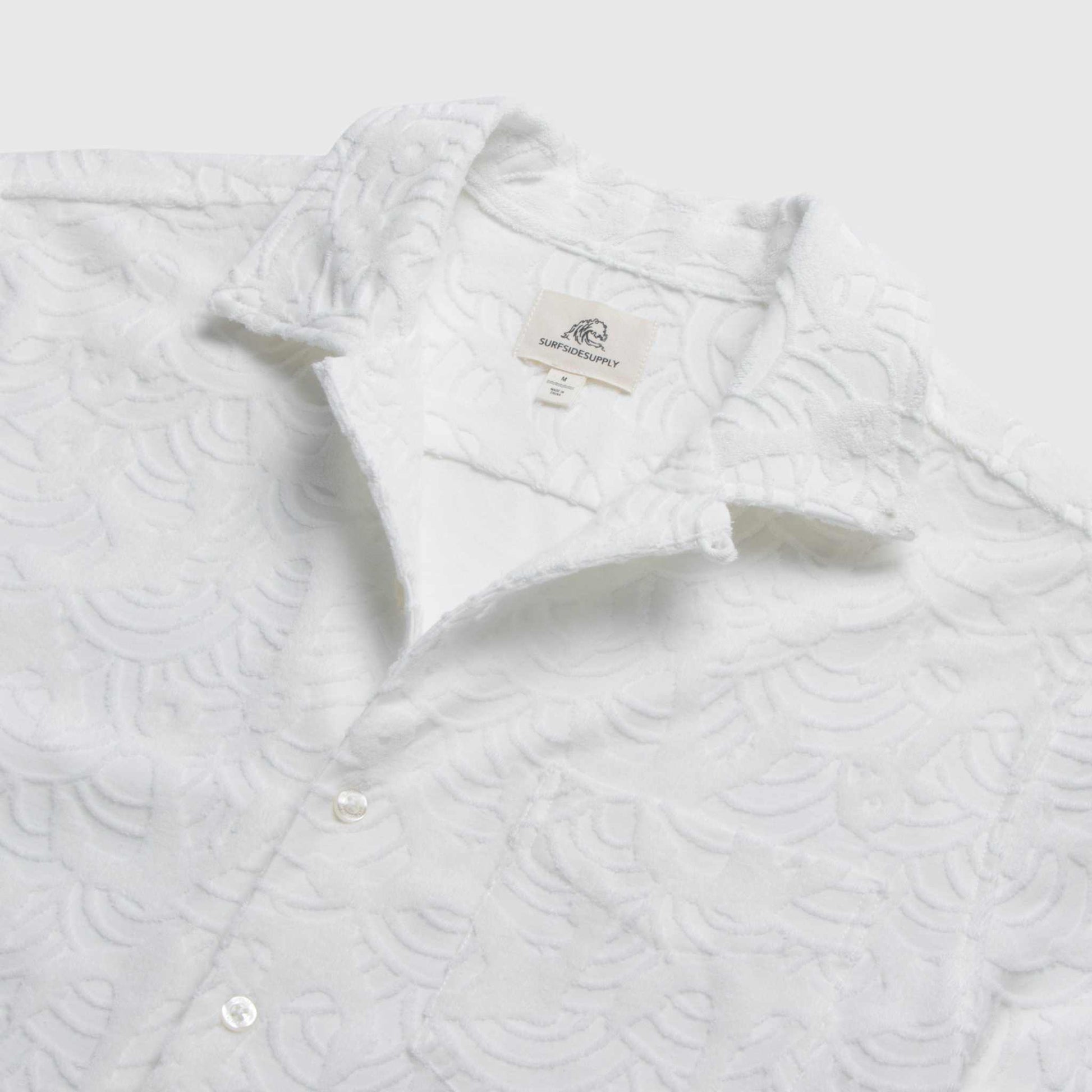 Mariner Terry Camp Collar Shirt - Brilliant White - Convenient store