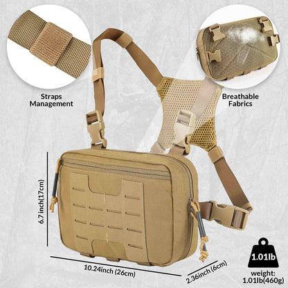 Votagoo Tactical Chest Pack 2L Utility Molle Chest Rig CCW Chest Pouch