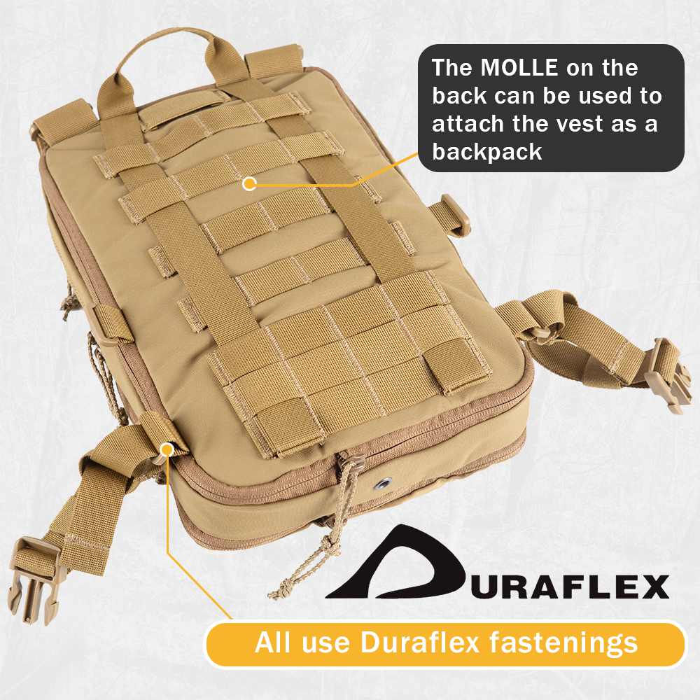 Votagoo D3 Flat Pack 2.0 Tactical Expandable Backpack Multi-purposed MOLLE Pack Camo