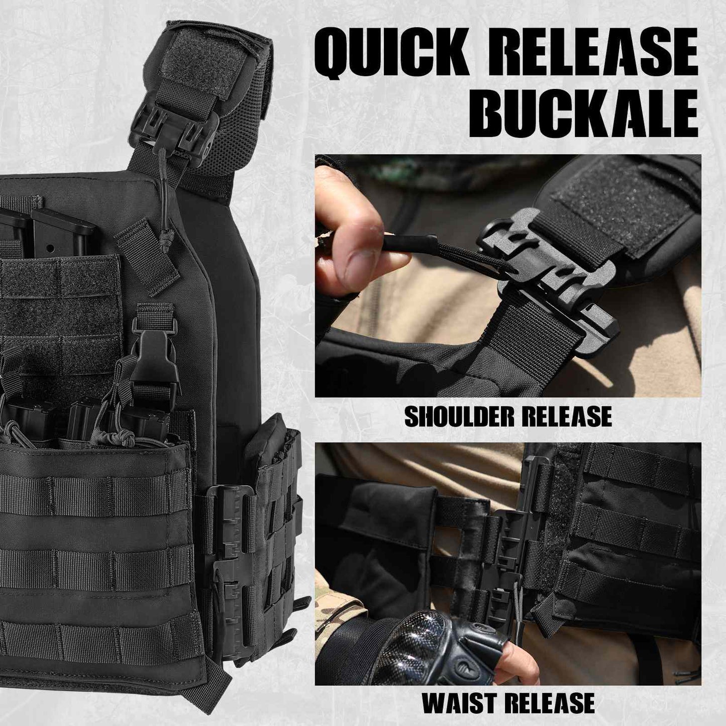 Votagoo Outdoor 1000D Nylon Tactical Combat Tactic Vest Plate Carrier