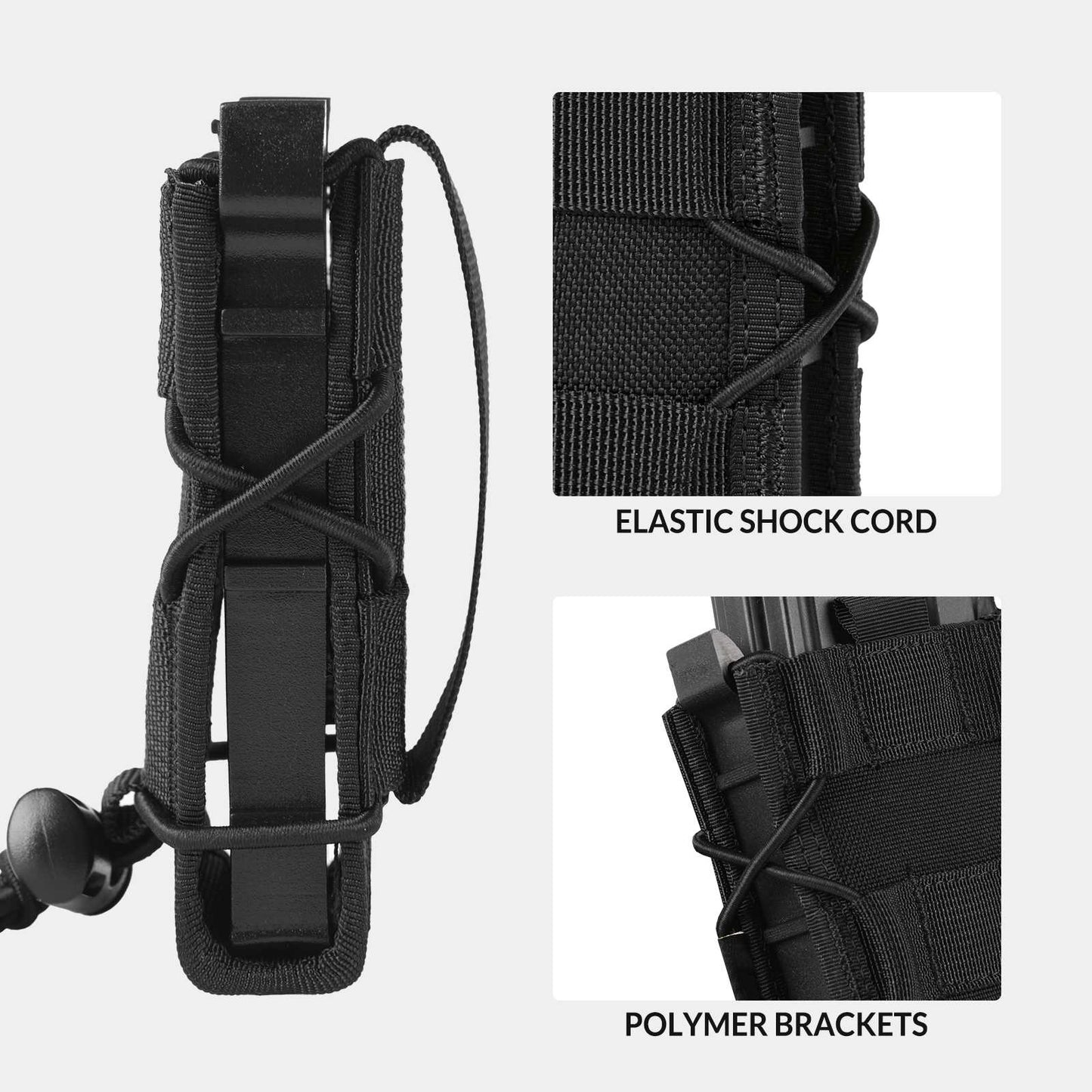 Votagoo Molle Mag Pouch 9mm/.40 Caliber Single/Dual Stack Adjustable Mag Pouch