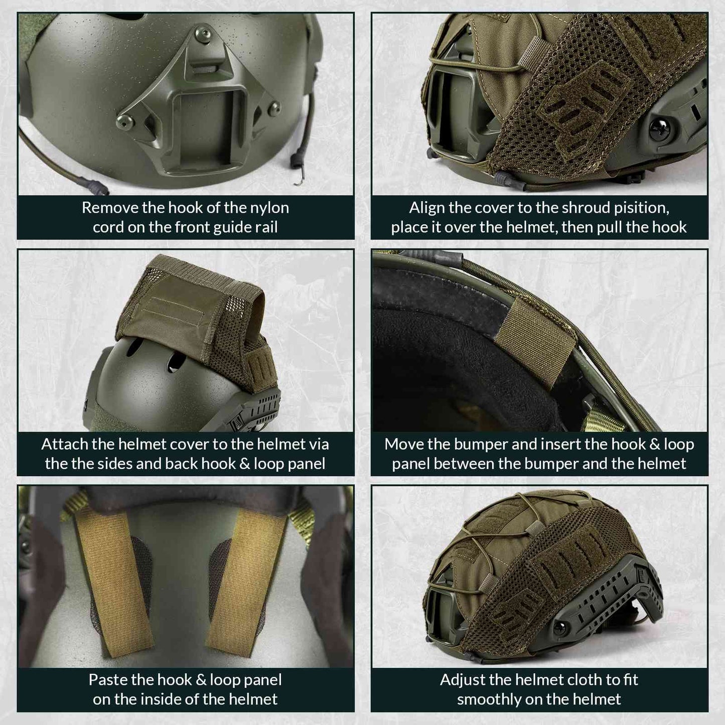 Votagoo Helmet Cover Combo, Tactical Helmet Cover for Fast Helmet