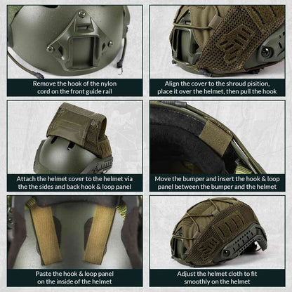 Votagoo Helmet Cover Combo, Tactical Helmet Cover for Fast Helmet