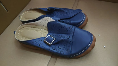 Large Size Women's Shoes Hollow Baotou Buckle Sandals African Comfortable Ladies Slippers Platform Slippers Convenient store