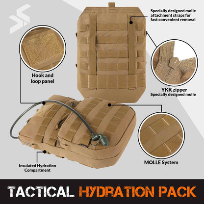 Tactical Molle Hydration Pack 3L Hydration Carrier Pack Water Reservoir Bag