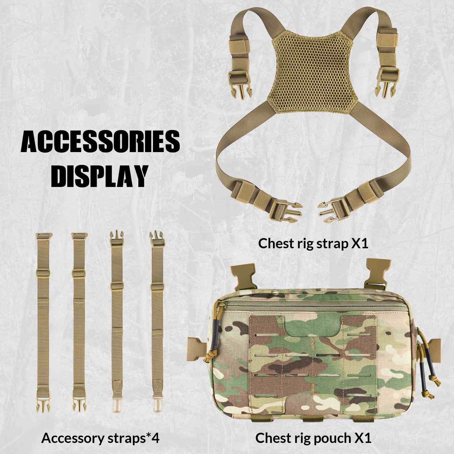 Votagoo Tactical Chest Pack 2L Utility Molle Chest Rig CCW Chest Pouch