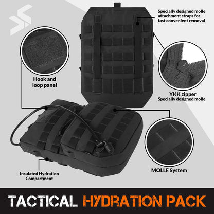Tactical Molle Hydration Pack 3L Hydration Carrier Pack Water Reservoir Bag
