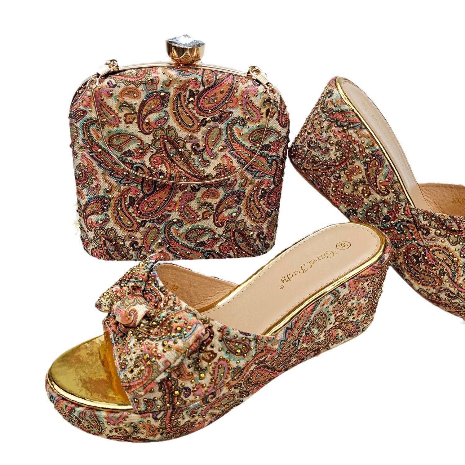 Comfortable Wedge Shoes Same Series Bag Suit - Convenient store