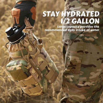 Votagoo 64Oz Half Gallon Stainless Steel Insulated Tactical Water Bottle with Metal Military Water Bottle Tactical Carrier Bag